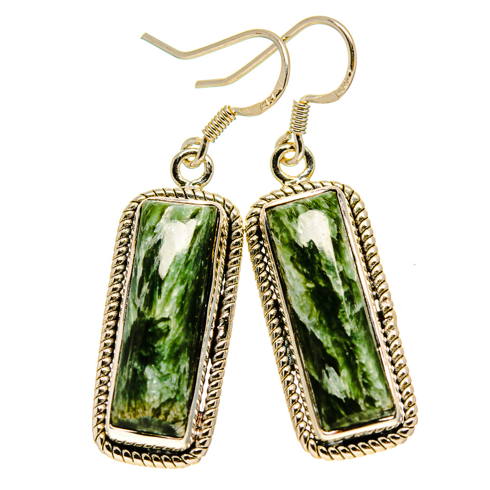Seraphinite Earrings handcrafted by Anasilvercos - EARR415008