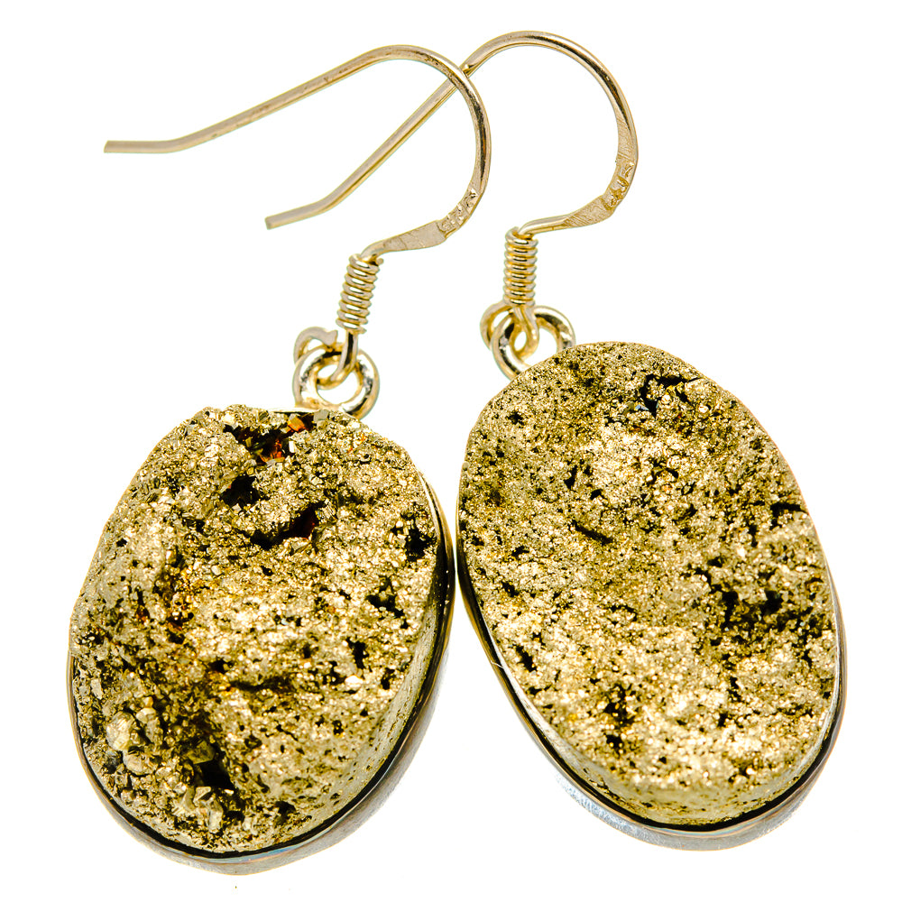 Pyrite Earrings handcrafted by Anasilvercos - EARR415013