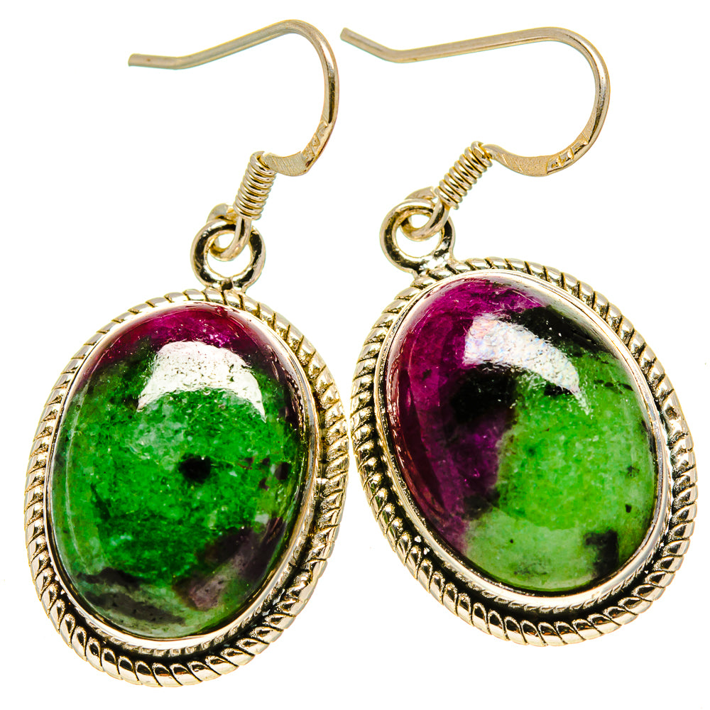 Ruby Zoisite Earrings handcrafted by Anasilvercos - EARR415016
