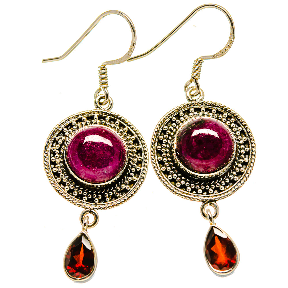 Star Ruby Earrings handcrafted by Anasilvercos - EARR415019