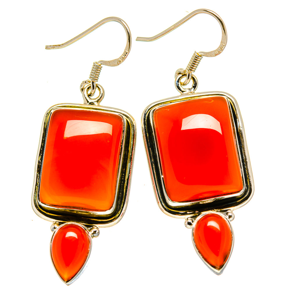 Red Onyx Earrings handcrafted by Anasilvercos - EARR415020
