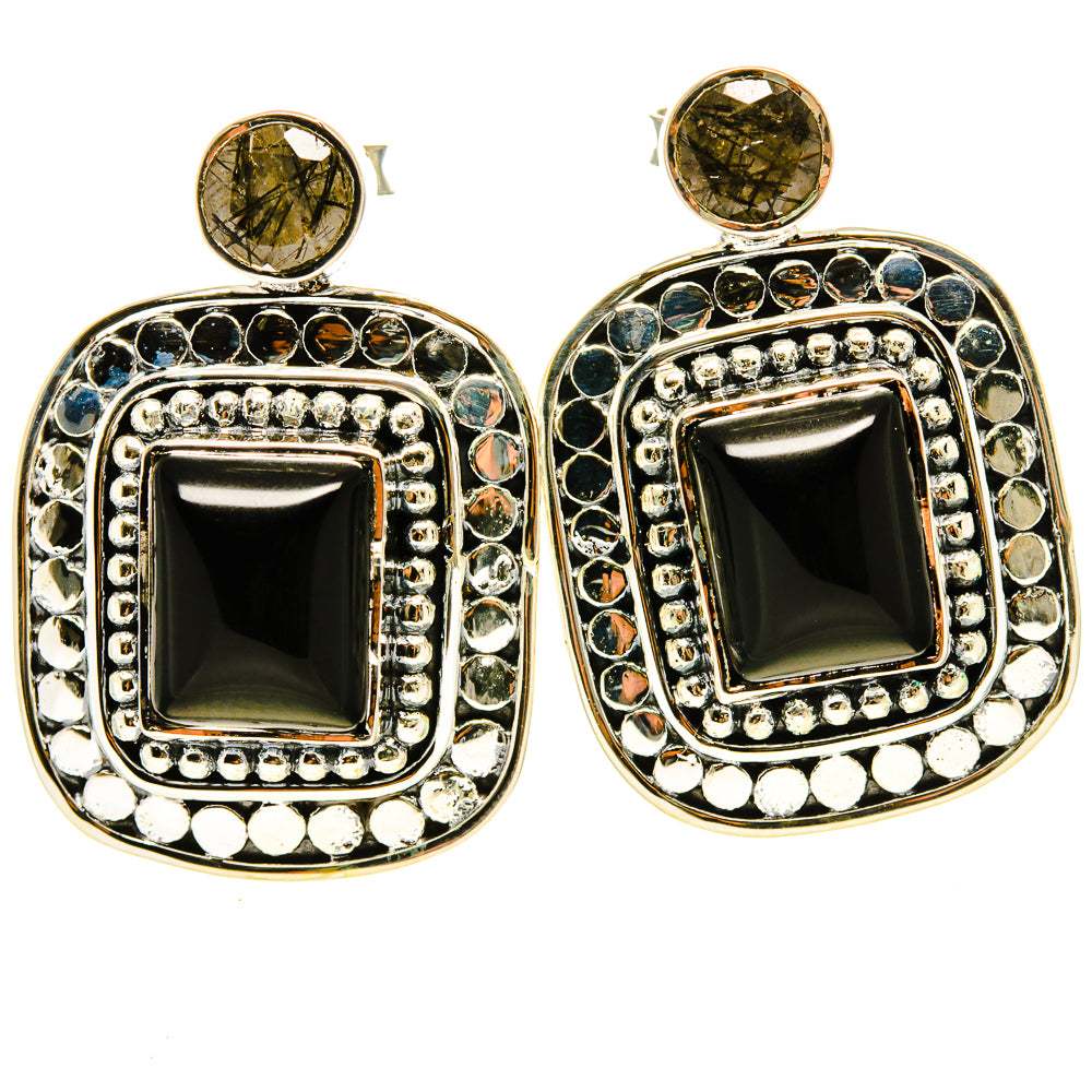 Black Onyx Earrings handcrafted by Anasilvercos - EARR415022