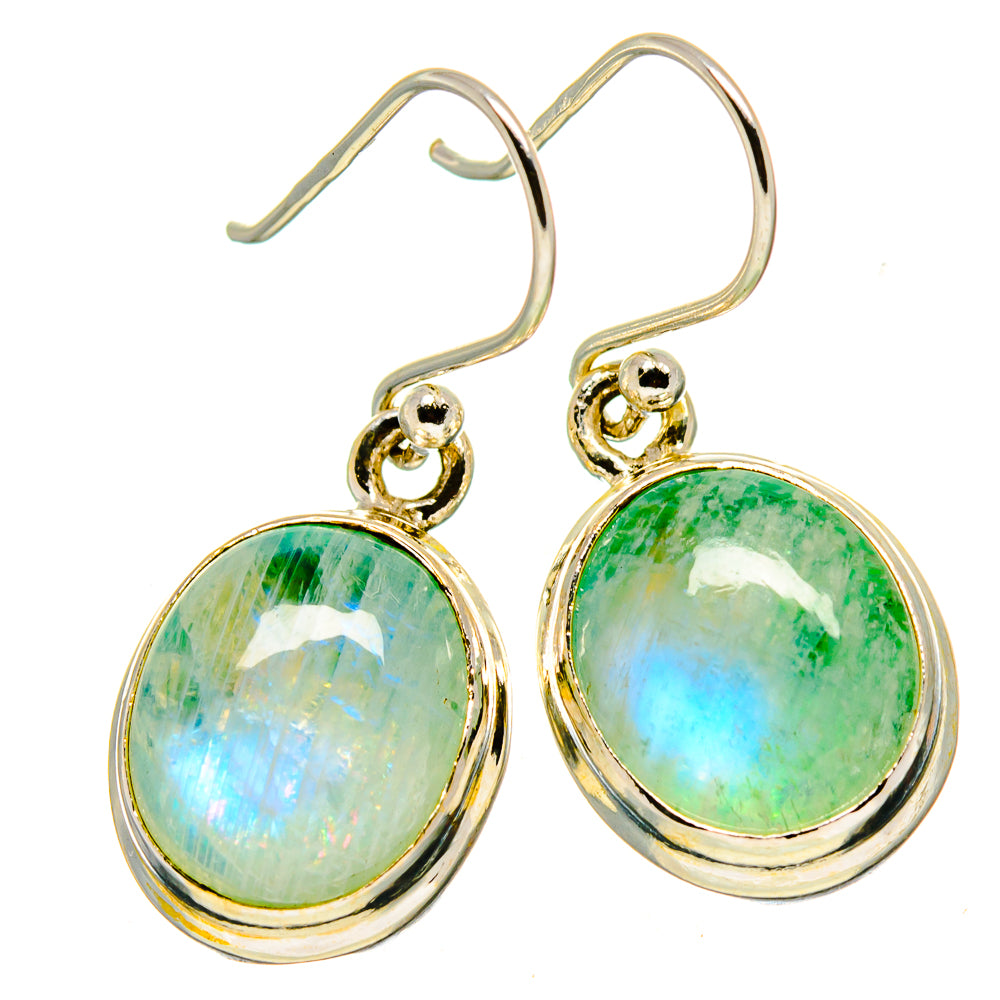 Green Moonstone Earrings handcrafted by Anasilvercos - EARR415024