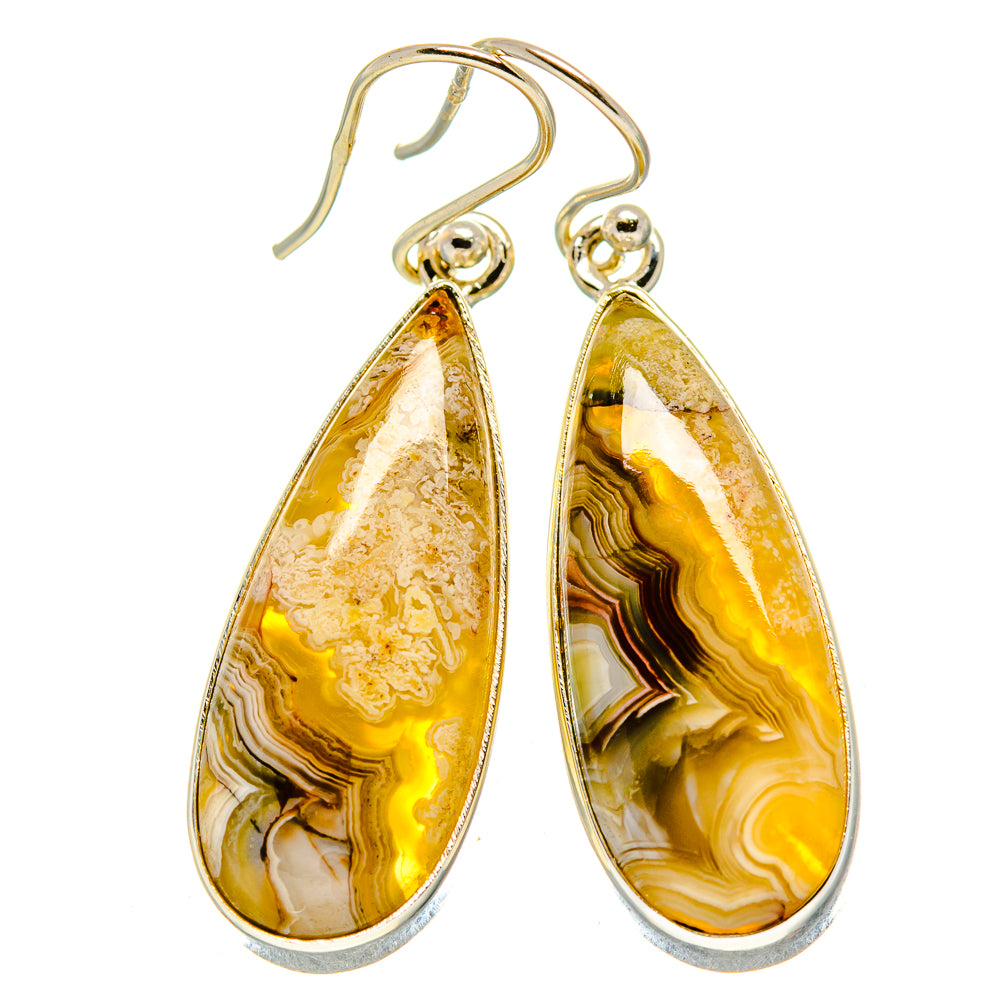 Laguna Lace Agate Earrings handcrafted by Anasilvercos - EARR415036