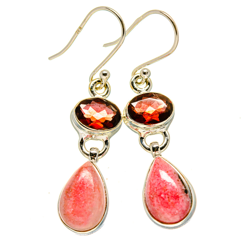 Rhodonite Earrings handcrafted by Anasilvercos - EARR415045