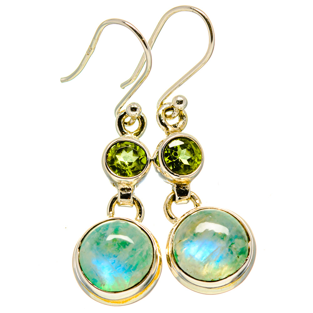 Green Moonstone Earrings handcrafted by Anasilvercos - EARR415053