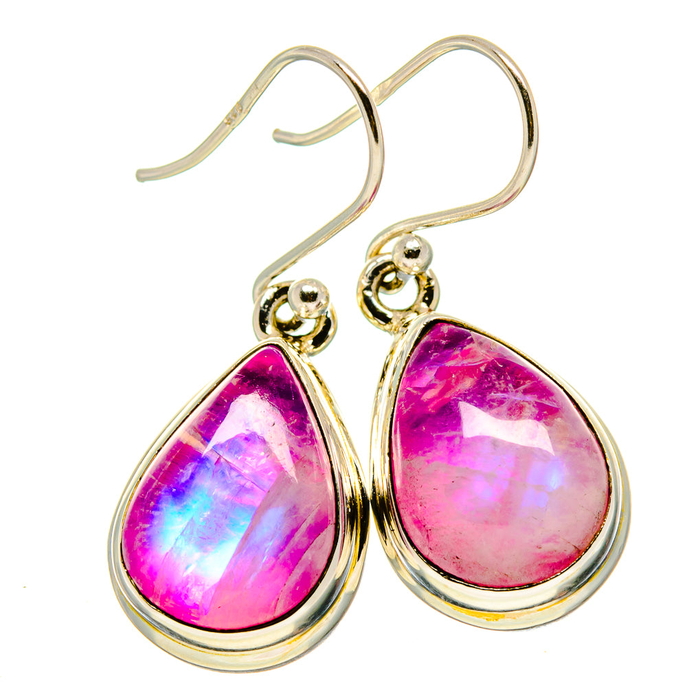 Pink Moonstone Earrings handcrafted by Anasilvercos - EARR415057
