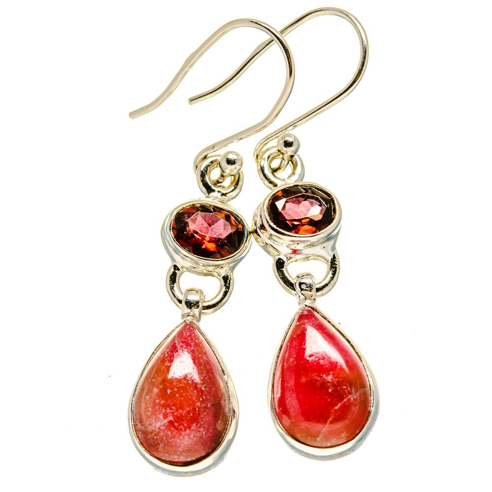 Pink Agate Earrings handcrafted by Anasilvercos - EARR415075