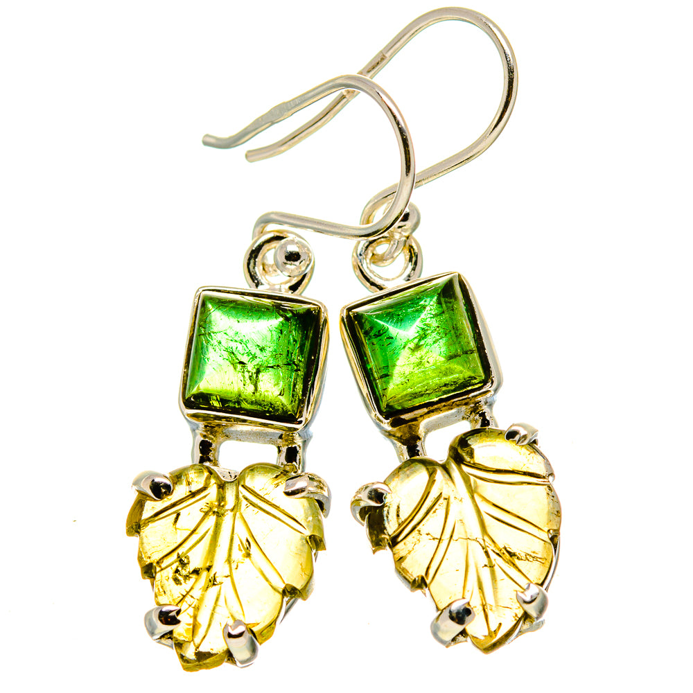 Green Tourmaline Earrings handcrafted by Anasilvercos - EARR415079