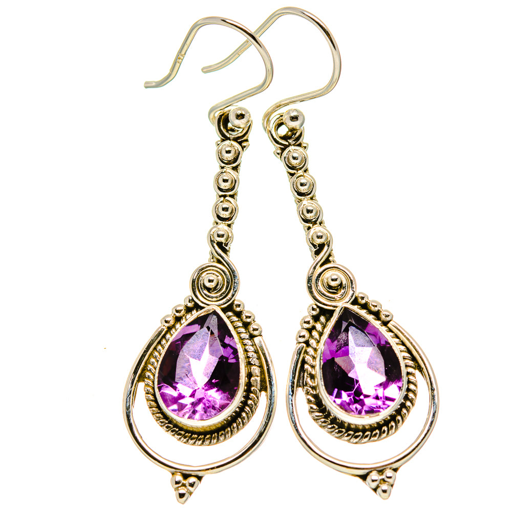 Amethyst Earrings handcrafted by Anasilvercos - EARR415083