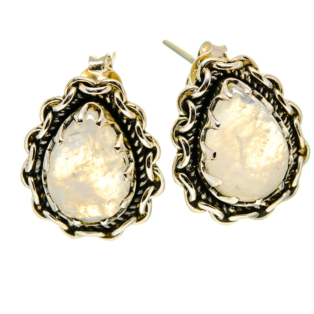 Rainbow Moonstone Earrings handcrafted by Anasilvercos - EARR415095