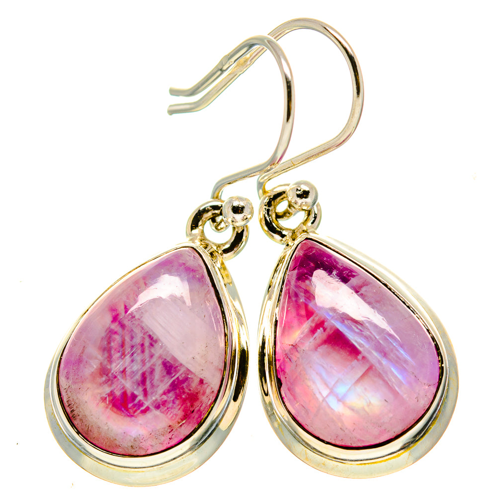 Pink Moonstone Earrings handcrafted by Anasilvercos - EARR415108