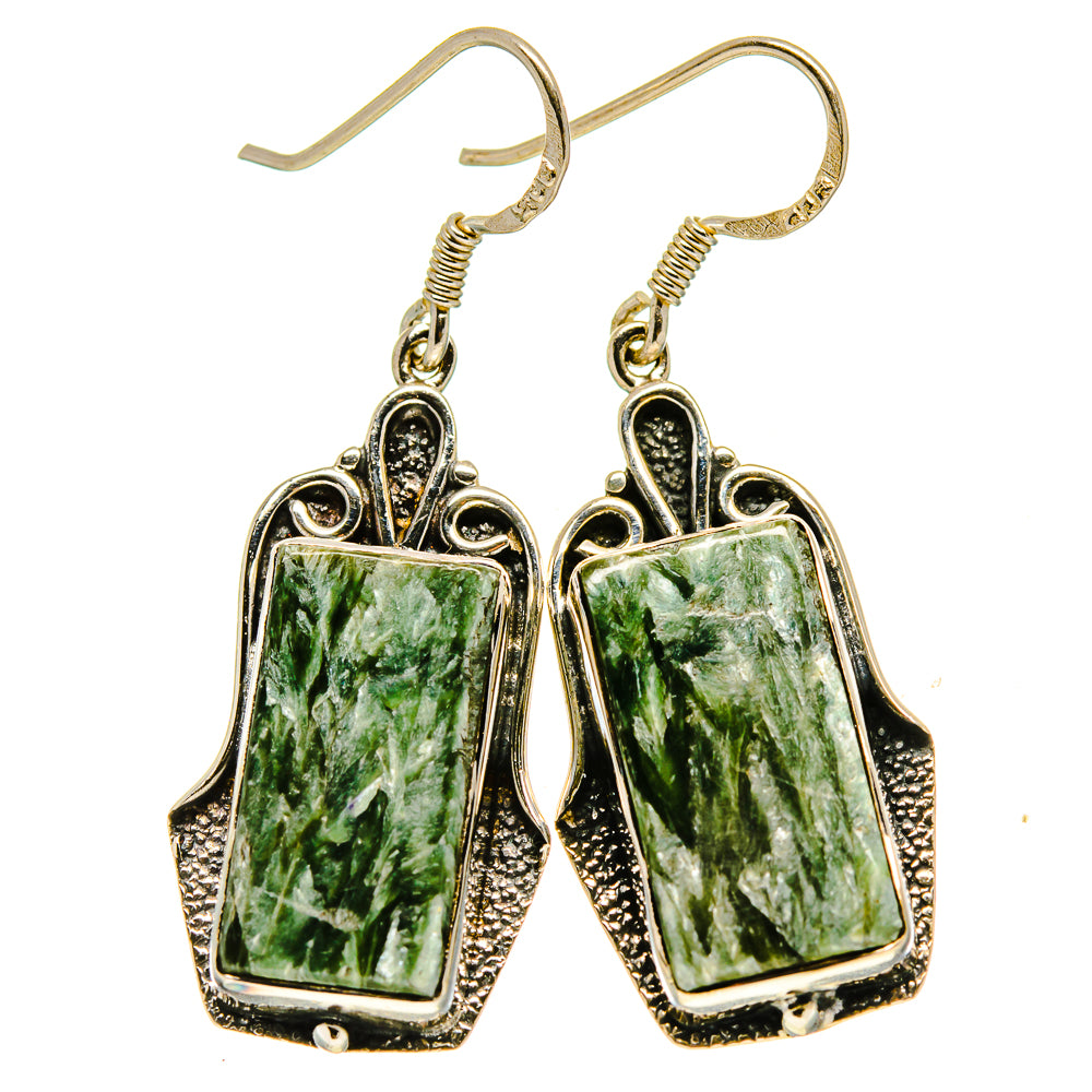 Seraphinite Earrings handcrafted by Anasilvercos - EARR415115