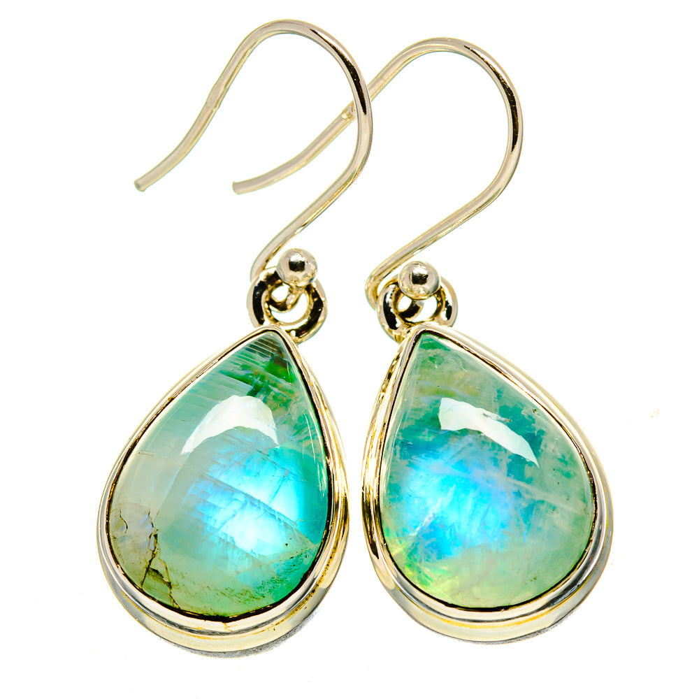Green Moonstone Earrings handcrafted by Anasilvercos - EARR415119