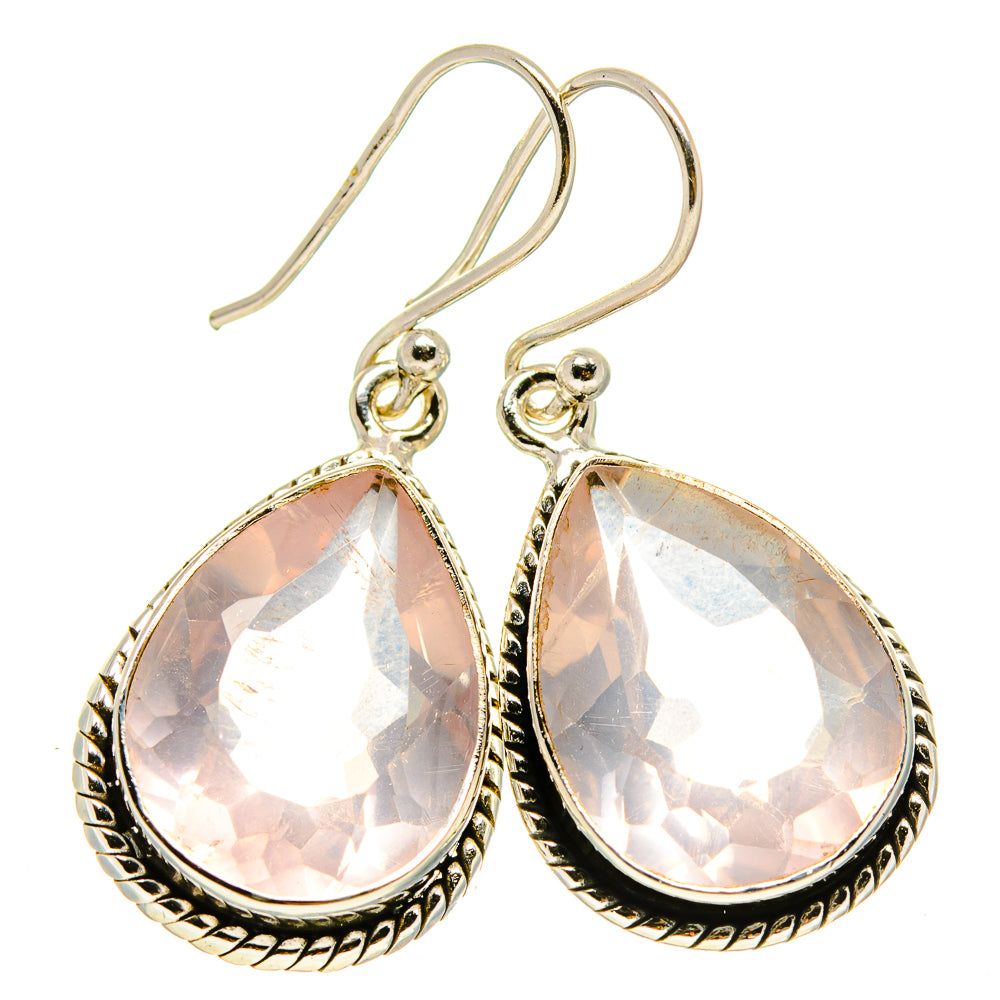 Rose Quartz Earrings handcrafted by Anasilvercos - EARR415130