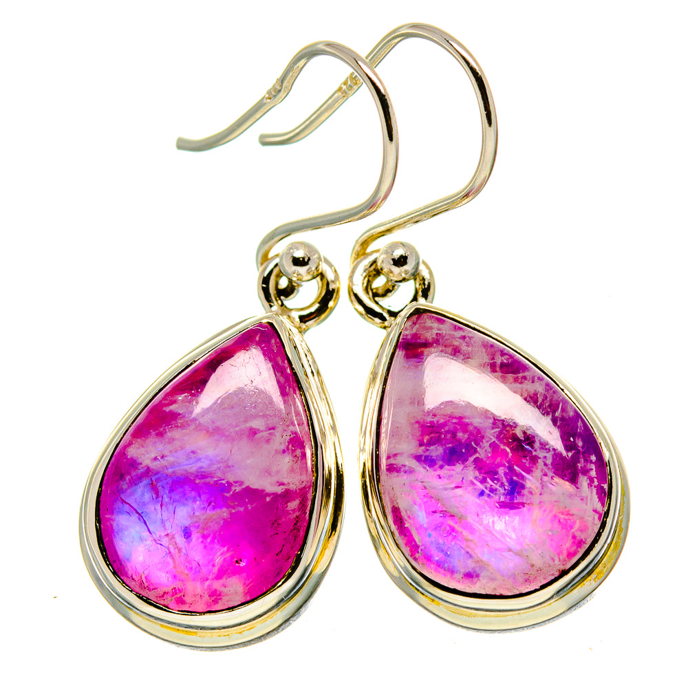 Pink Moonstone Earrings handcrafted by Anasilvercos - EARR415133