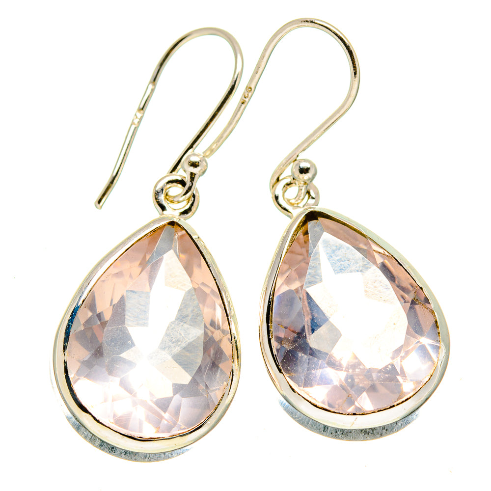 Rose Quartz Earrings handcrafted by Anasilvercos - EARR415137