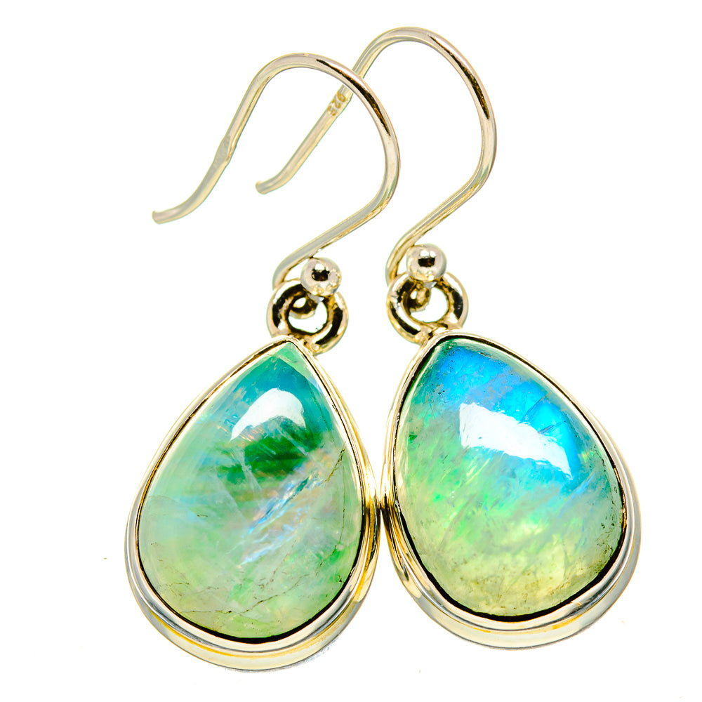Green Moonstone Earrings handcrafted by Anasilvercos - EARR415138