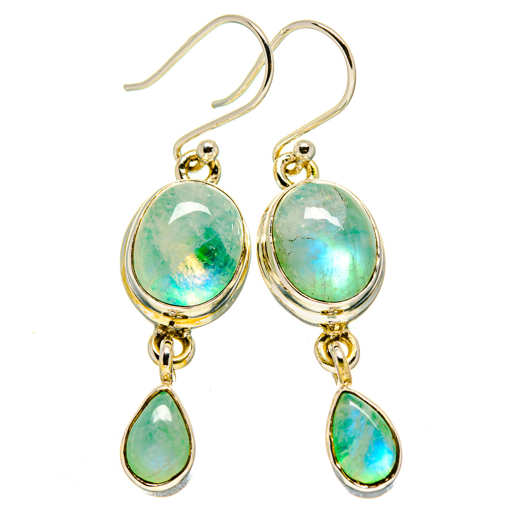 Green Moonstone Earrings handcrafted by Anasilvercos - EARR415144