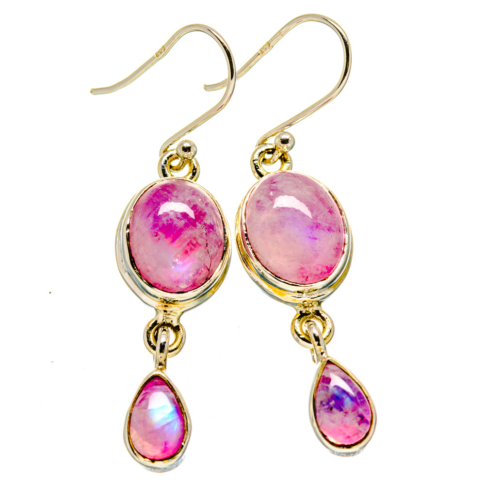Pink Moonstone Earrings handcrafted by Anasilvercos - EARR415147