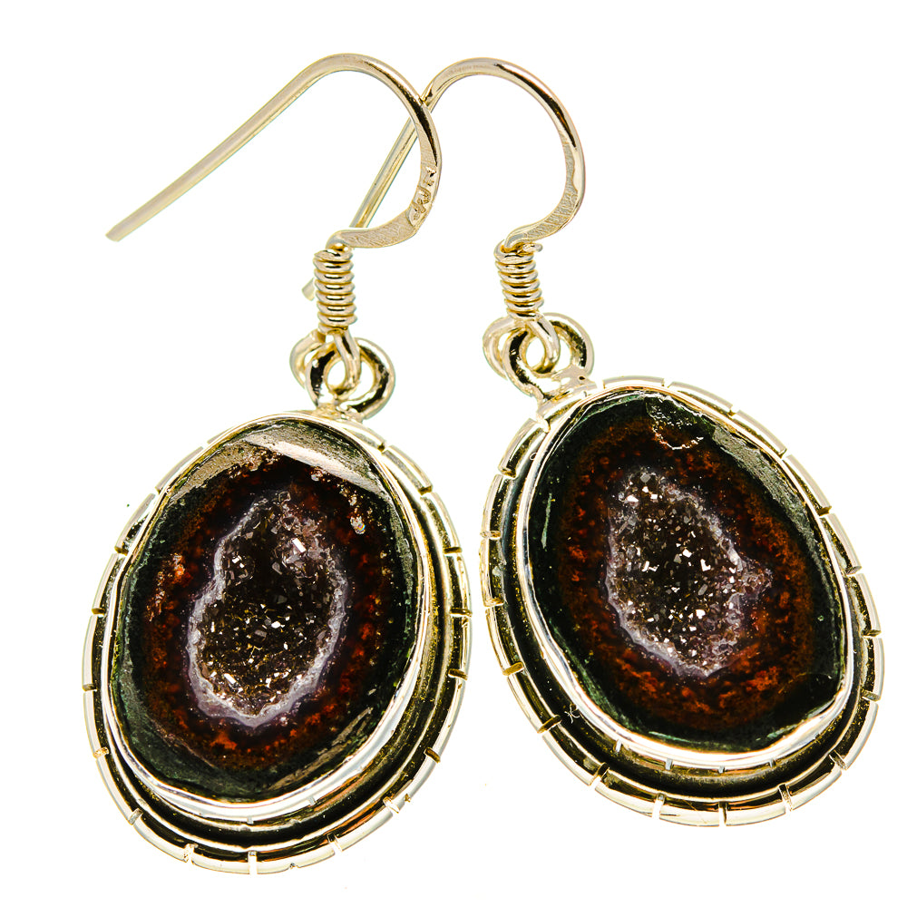 Coconut Geode Druzy Earrings handcrafted by Anasilvercos - EARR415149