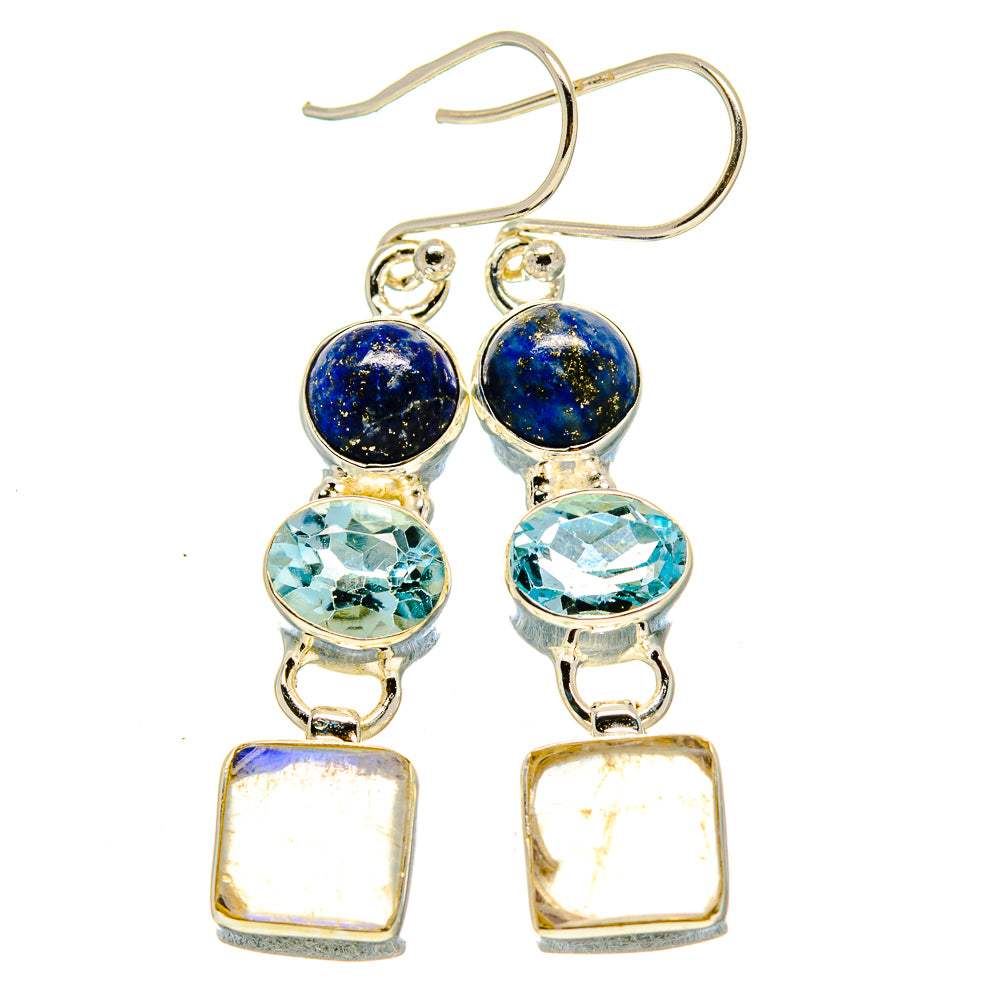 Rainbow Moonstone Earrings handcrafted by Anasilvercos - EARR415158