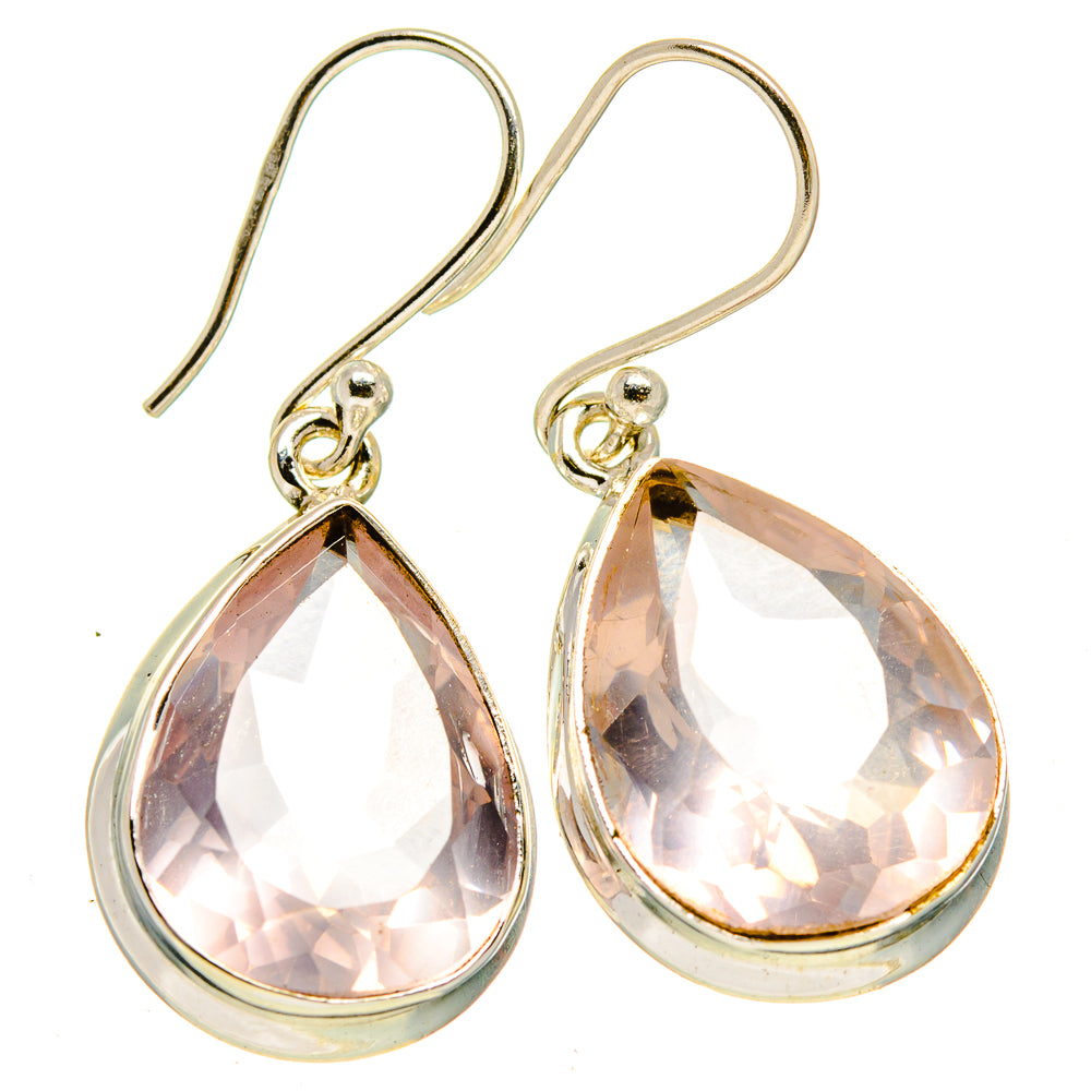 Rose Quartz Earrings handcrafted by Anasilvercos - EARR415161