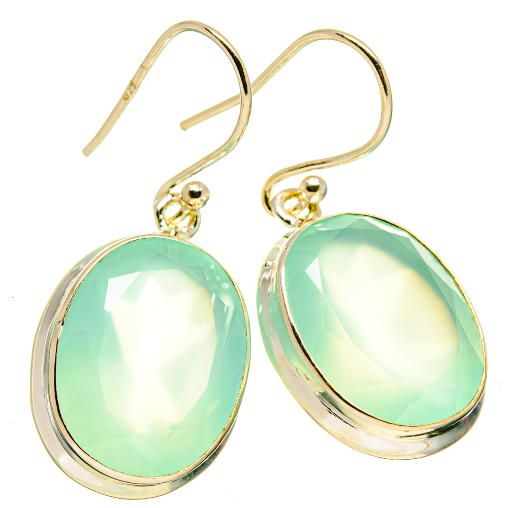 Aqua Chalcedony Earrings handcrafted by Anasilvercos - EARR415162