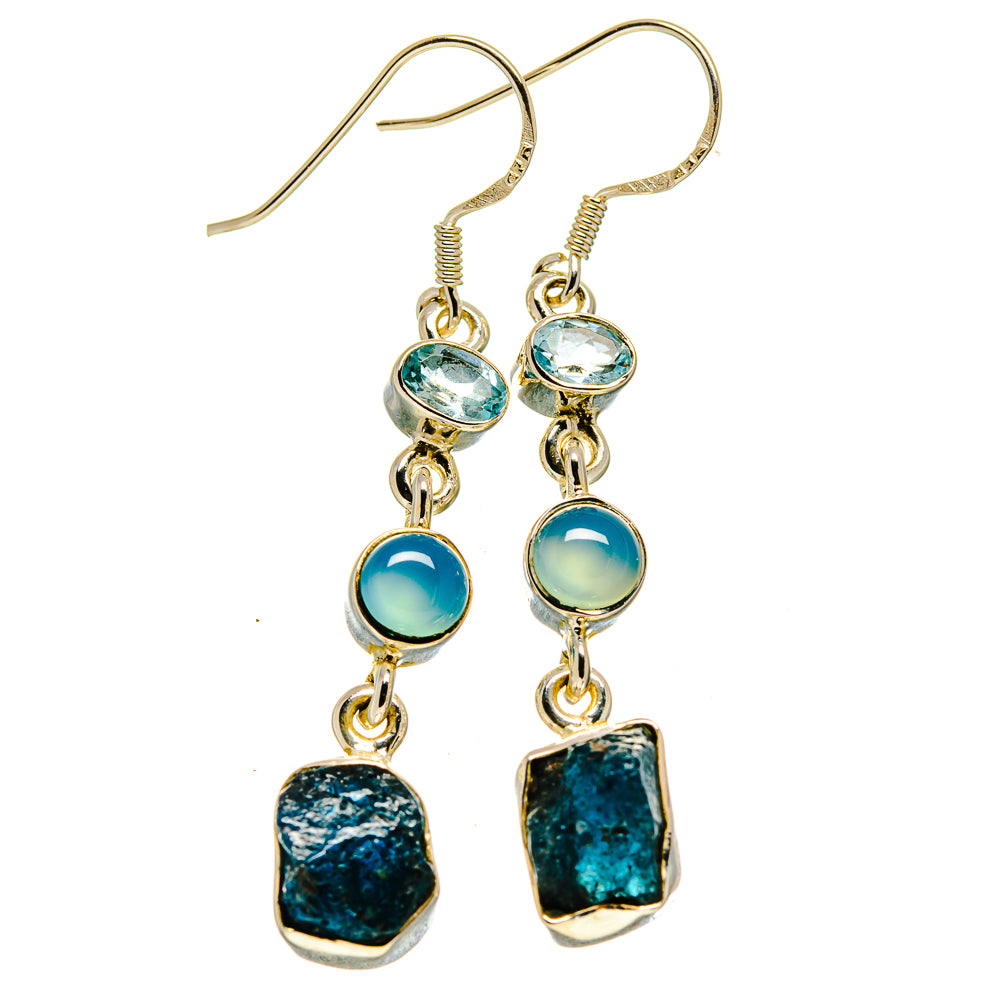 Blue Fluorite Earrings handcrafted by Anasilvercos - EARR415175
