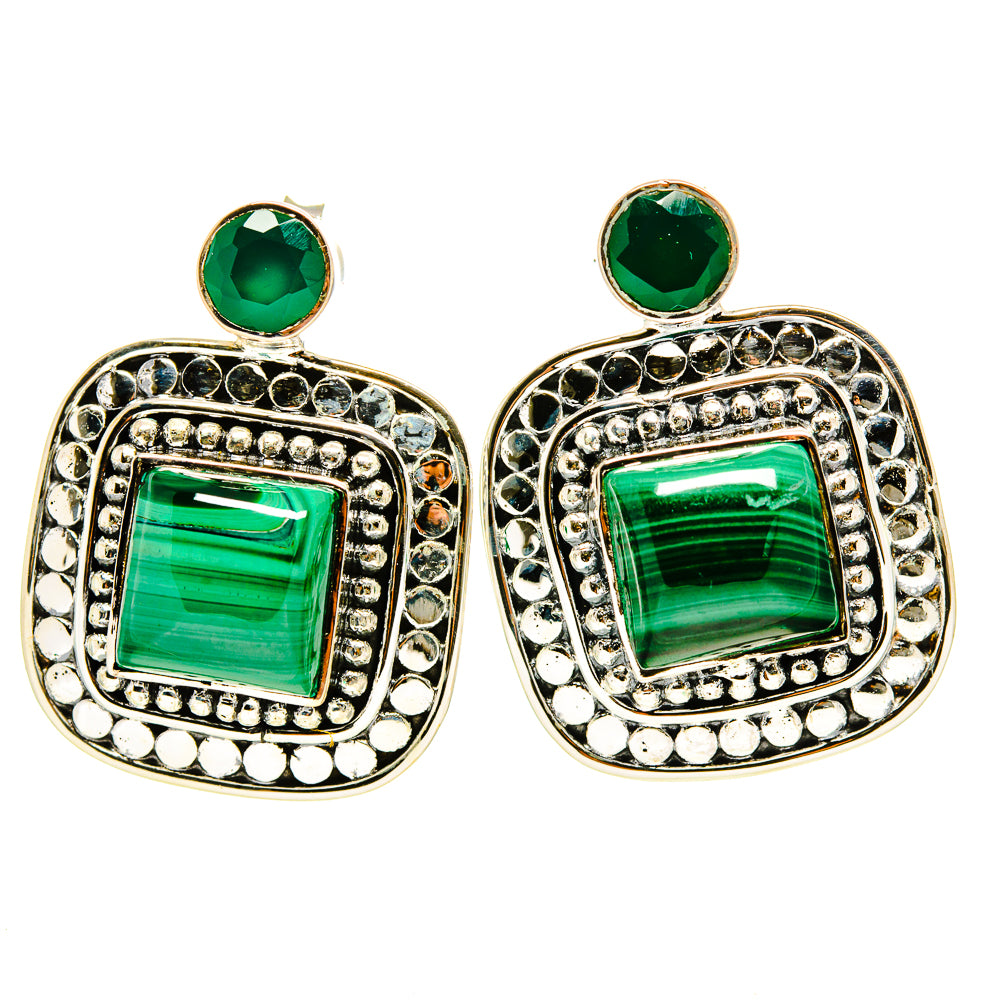 Malachite Earrings handcrafted by Anasilvercos - EARR415180