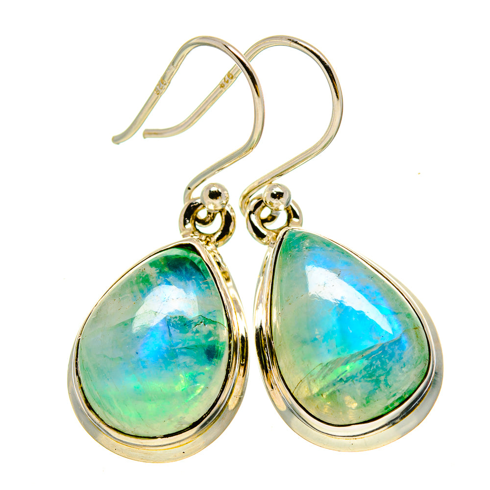 Green Moonstone Earrings handcrafted by Anasilvercos - EARR415185