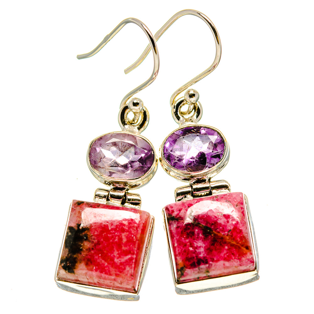 Rhodonite Earrings handcrafted by Anasilvercos - EARR415186
