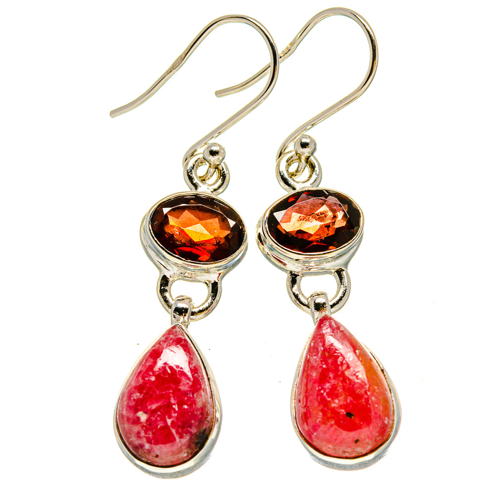 Rhodonite Earrings handcrafted by Anasilvercos - EARR415193