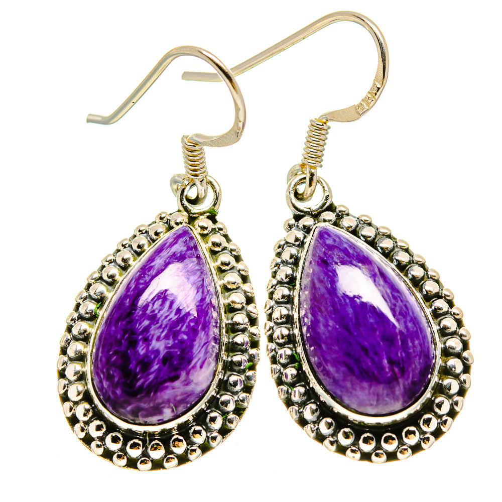 Charoite Earrings handcrafted by Anasilvercos - EARR415198