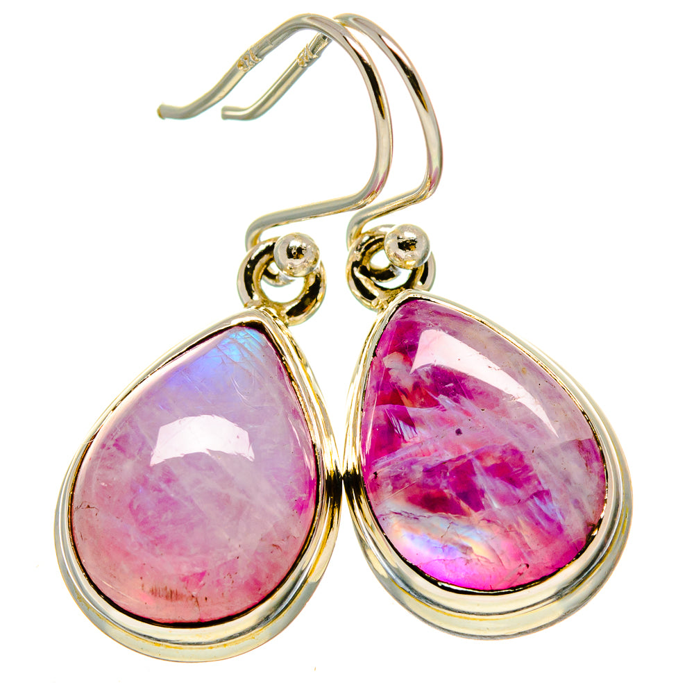 Pink Moonstone Earrings handcrafted by Anasilvercos - EARR415208