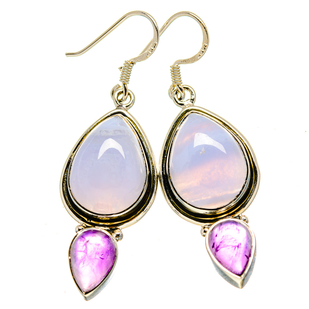 Blue Lace Agate Earrings handcrafted by Anasilvercos - EARR415229
