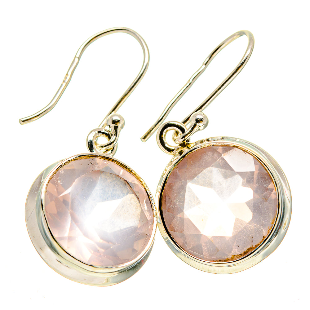 Rose Quartz Earrings handcrafted by Anasilvercos - EARR415257