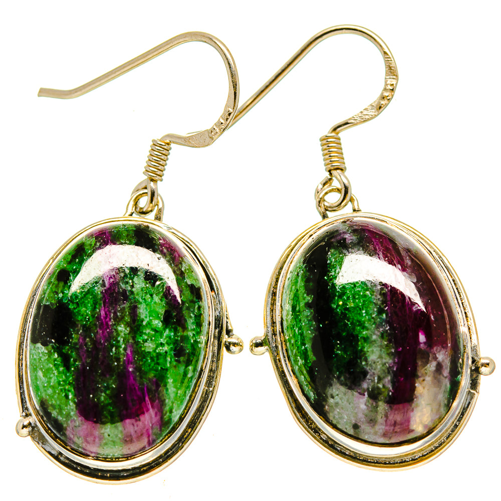 Ruby Zoisite Earrings handcrafted by Anasilvercos - EARR415272