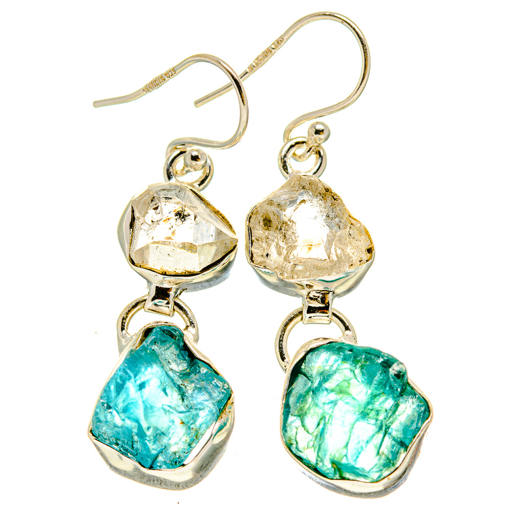 Blue Fluorite Earrings handcrafted by Anasilvercos - EARR415273