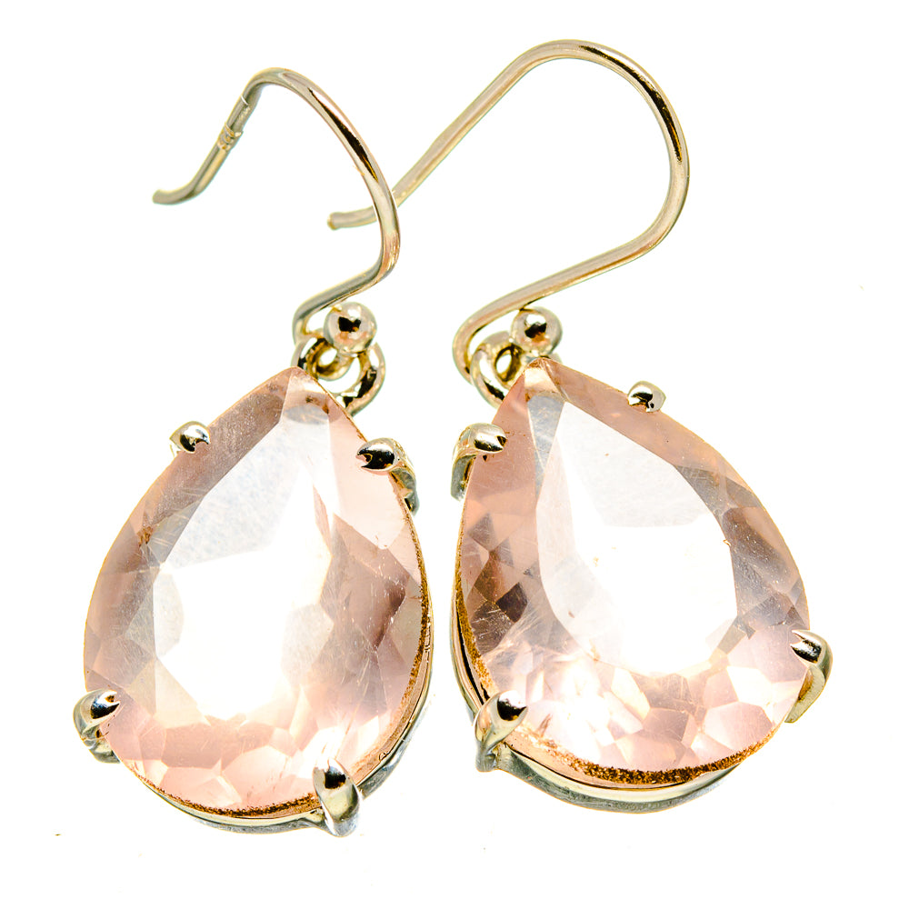 Rose Quartz Earrings handcrafted by Anasilvercos - EARR415283