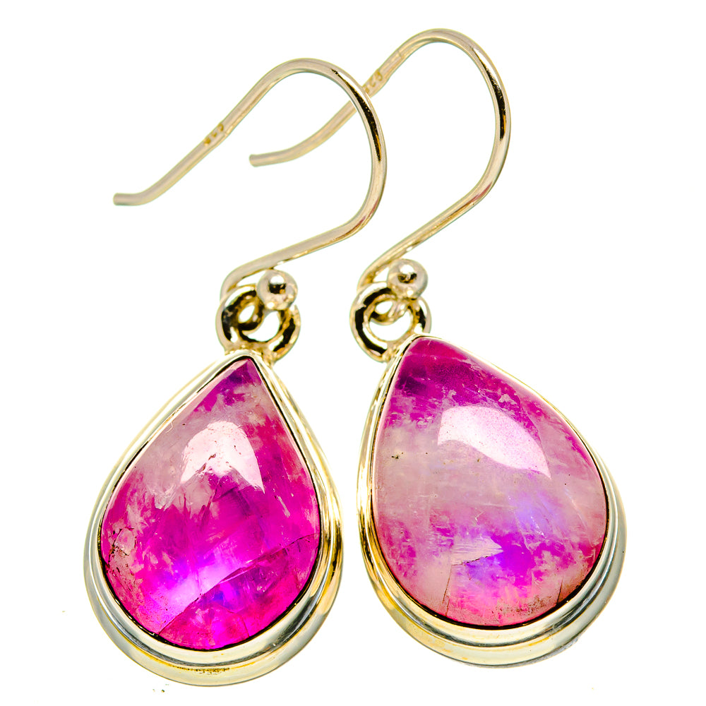 Pink Moonstone Earrings handcrafted by Anasilvercos - EARR415284
