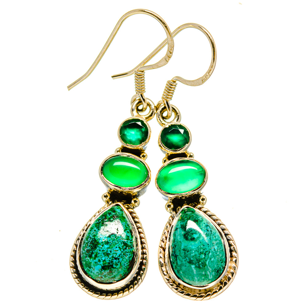 Chrysocolla Earrings handcrafted by Anasilvercos - EARR415288