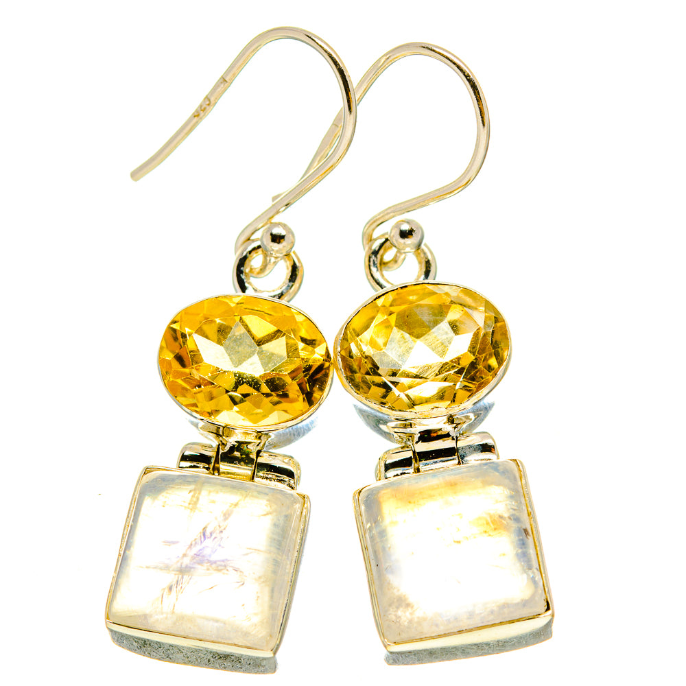 Rainbow Moonstone Earrings handcrafted by Anasilvercos - EARR415290