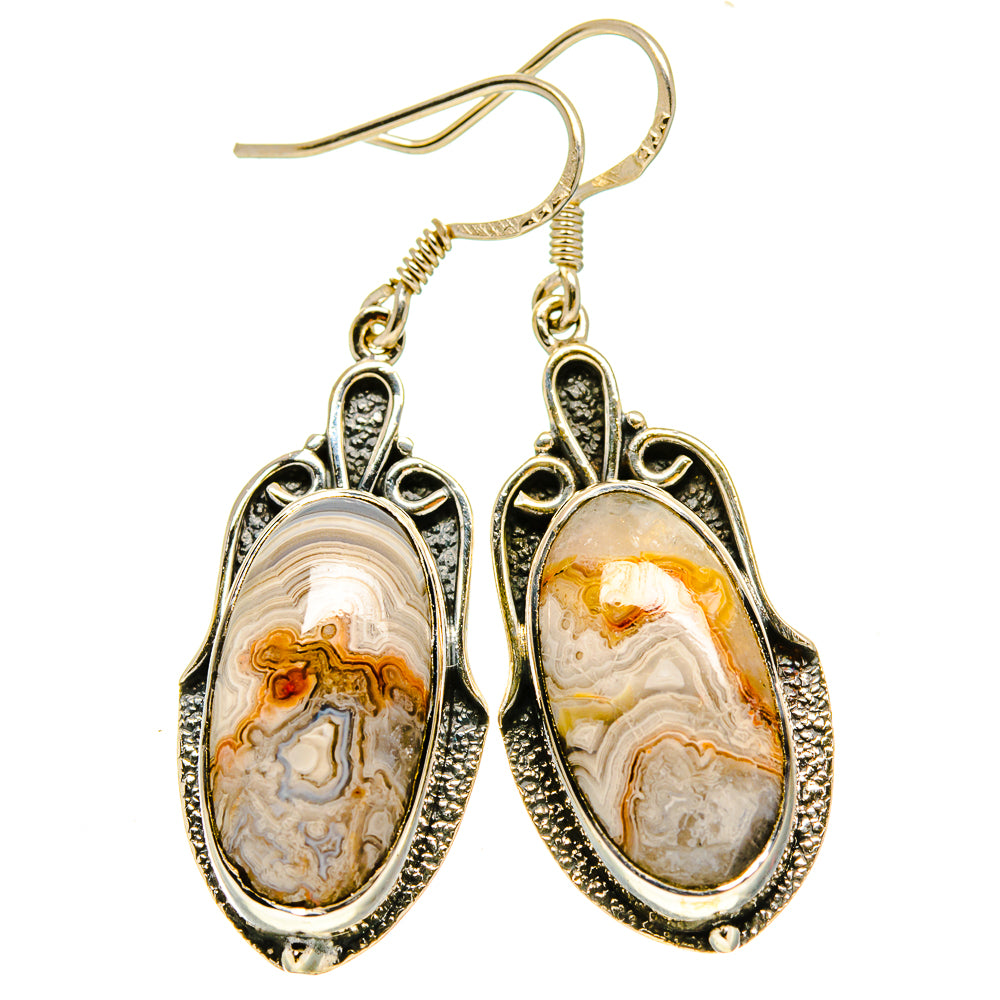 Laguna Lace Agate Earrings handcrafted by Anasilvercos - EARR415294