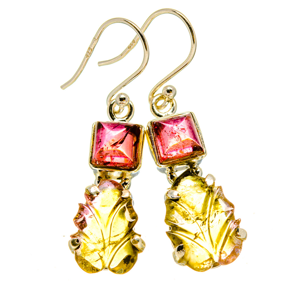 Watermelon Tourmaline Earrings handcrafted by Anasilvercos - EARR415301