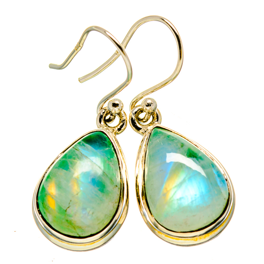 Green Moonstone Earrings handcrafted by Anasilvercos - EARR415302