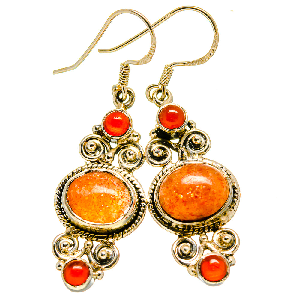 Sunstone Earrings handcrafted by Anasilvercos - EARR415313