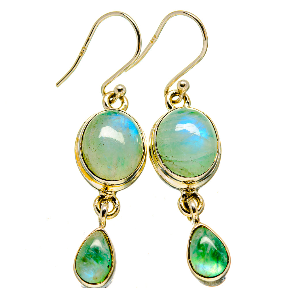 Green Moonstone Earrings handcrafted by Anasilvercos - EARR415346
