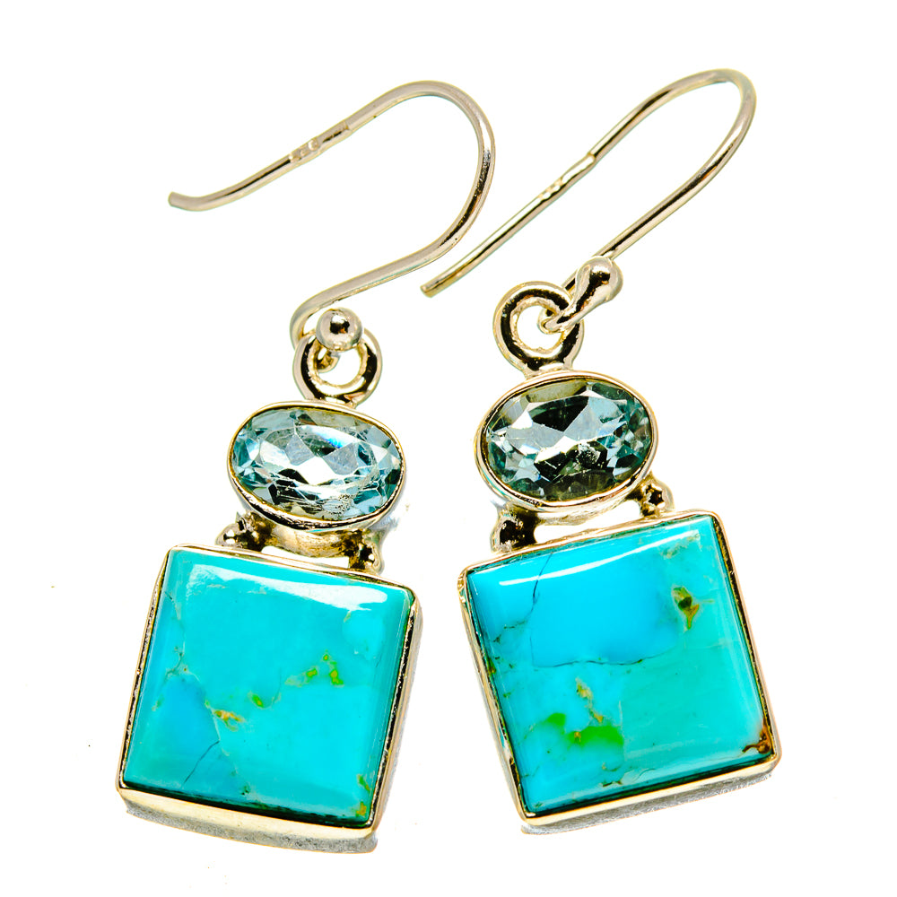 Arizona Turquoise Earrings handcrafted by Anasilvercos - EARR415353