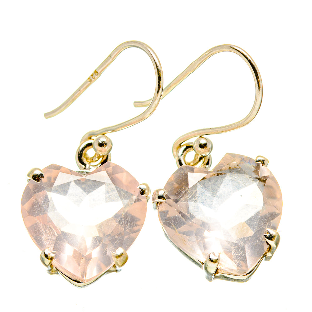 Rose Quartz Earrings handcrafted by Anasilvercos - EARR415355